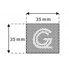 Rectangular sponge rubber cord | 35 x 35 mm| roll 15 meter